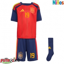 Camiseta España Lamine Yamal #19 Primera Equipación para niños Mundial 2026 manga corta (+ pantalones cortos)